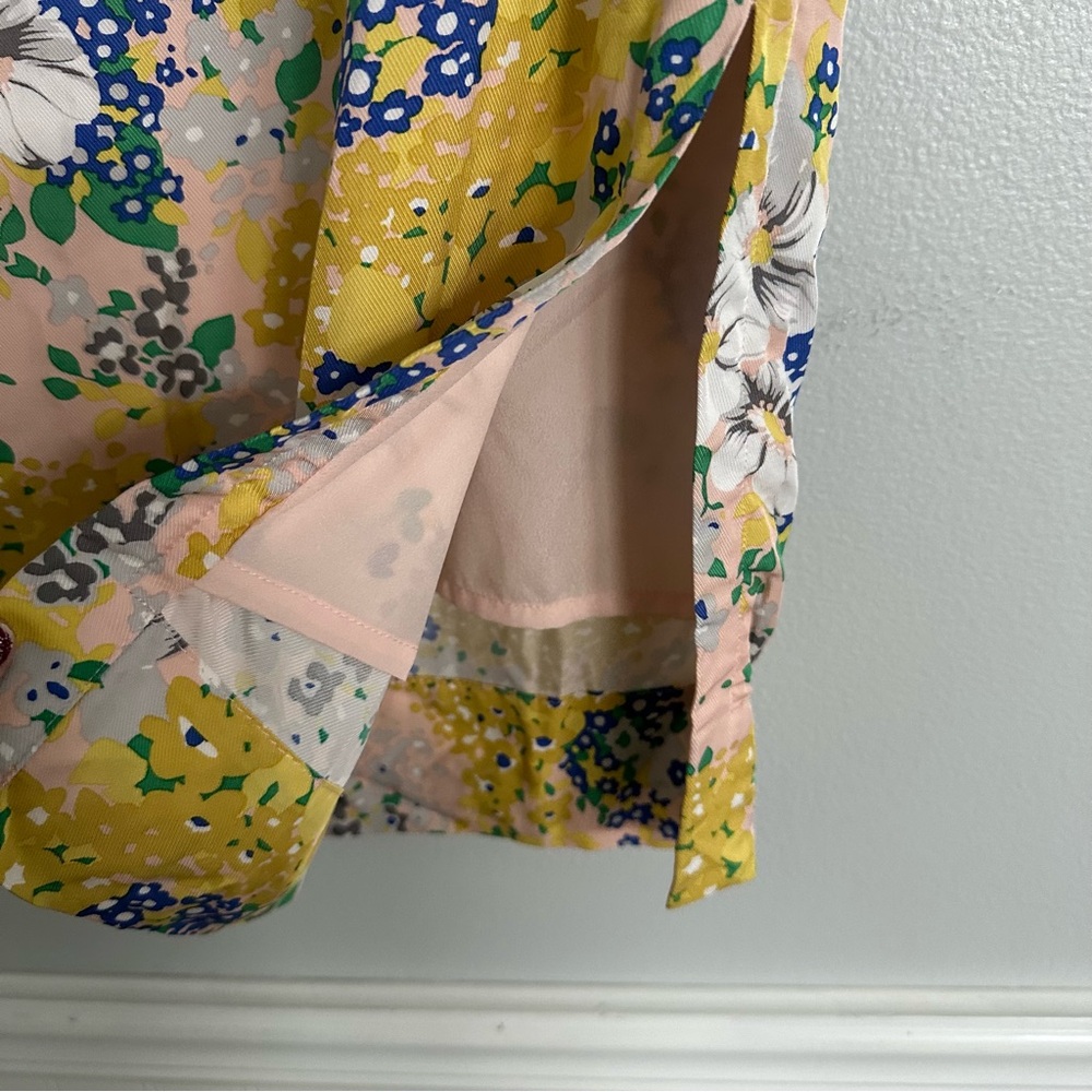 J Crew Lemon Floral Midi Slip Skirt In Floral Subtle Pink Gold Size 6 - Picture 9 of 12